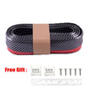 Car Front Bumper Lip Carbon Fiber Rubber Universal Protector Bumper Lip Strip Spoiler Side Skirt Rubber Anti Scratch Protector