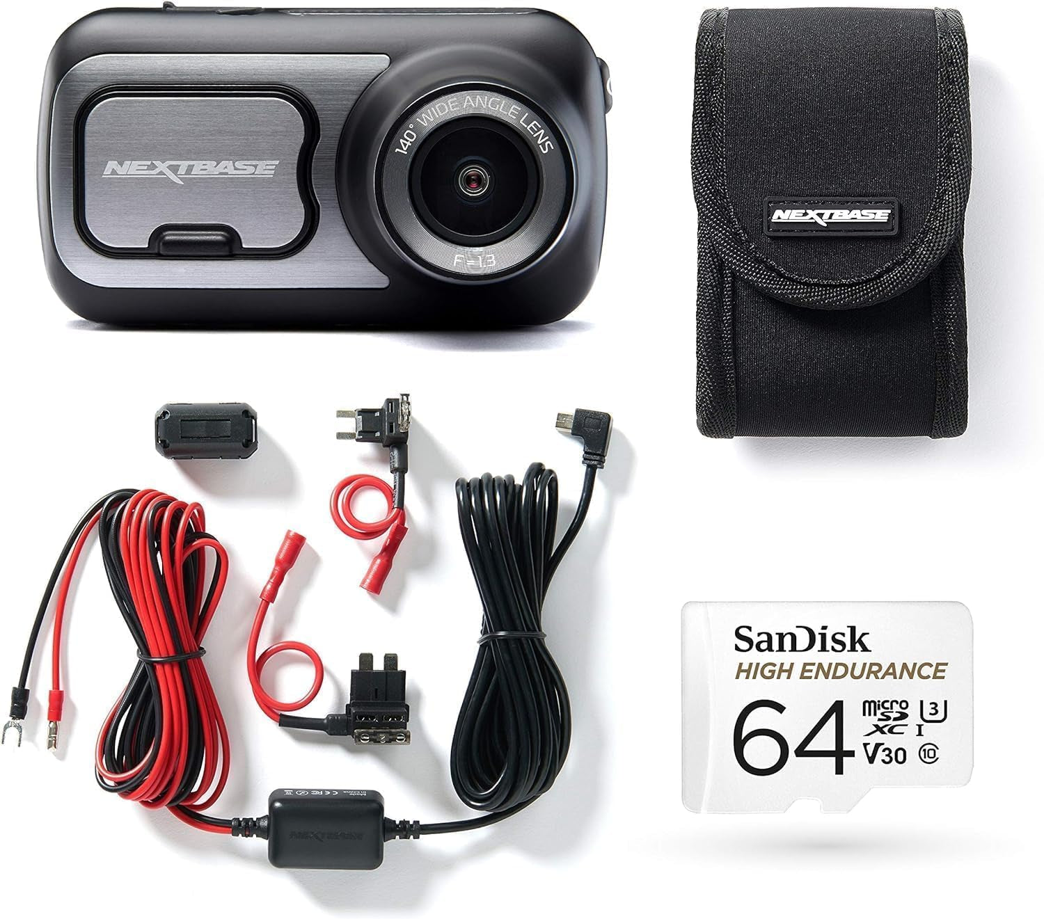 422GW Dash Cam Front with Hardwire Kit, 64GB SD Card & Case - 1440P 2K Car Camera, Wifi, GPS, SOS, Night Vision, Parking Mode, Voice Control, 2.5" IPS Touch Screen