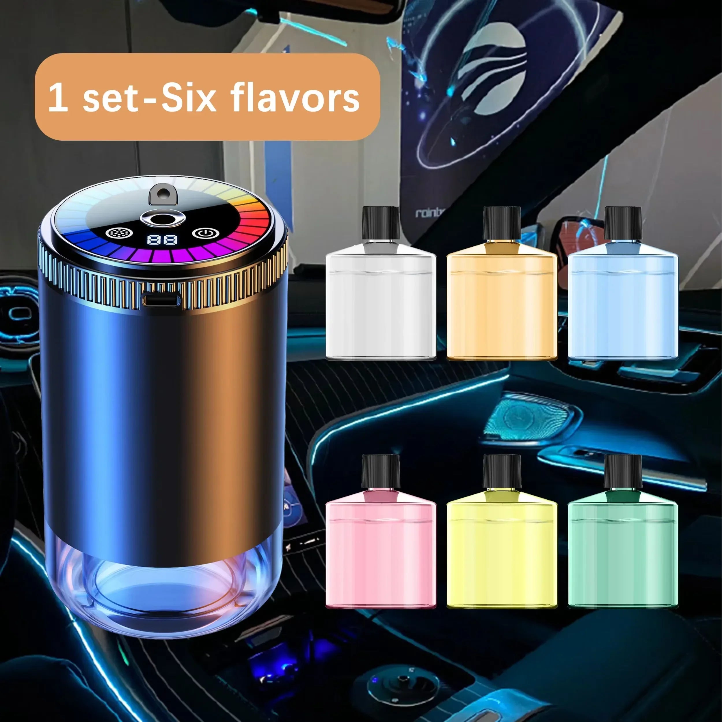 Smart Car Air Freshener Rechargeable Aroma Diffuser 5 Levels of Adjustable