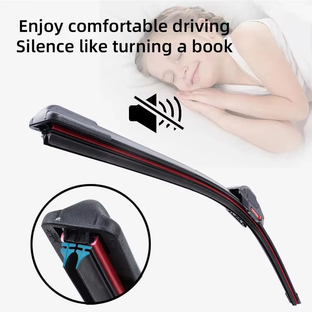 J U Hook Double Rubber Wiper Blades for Car Windshield Wipers 13 "14" 16 "18" 19 "20" 21 "22" 24 "26" 28 "Waterproof Wipers