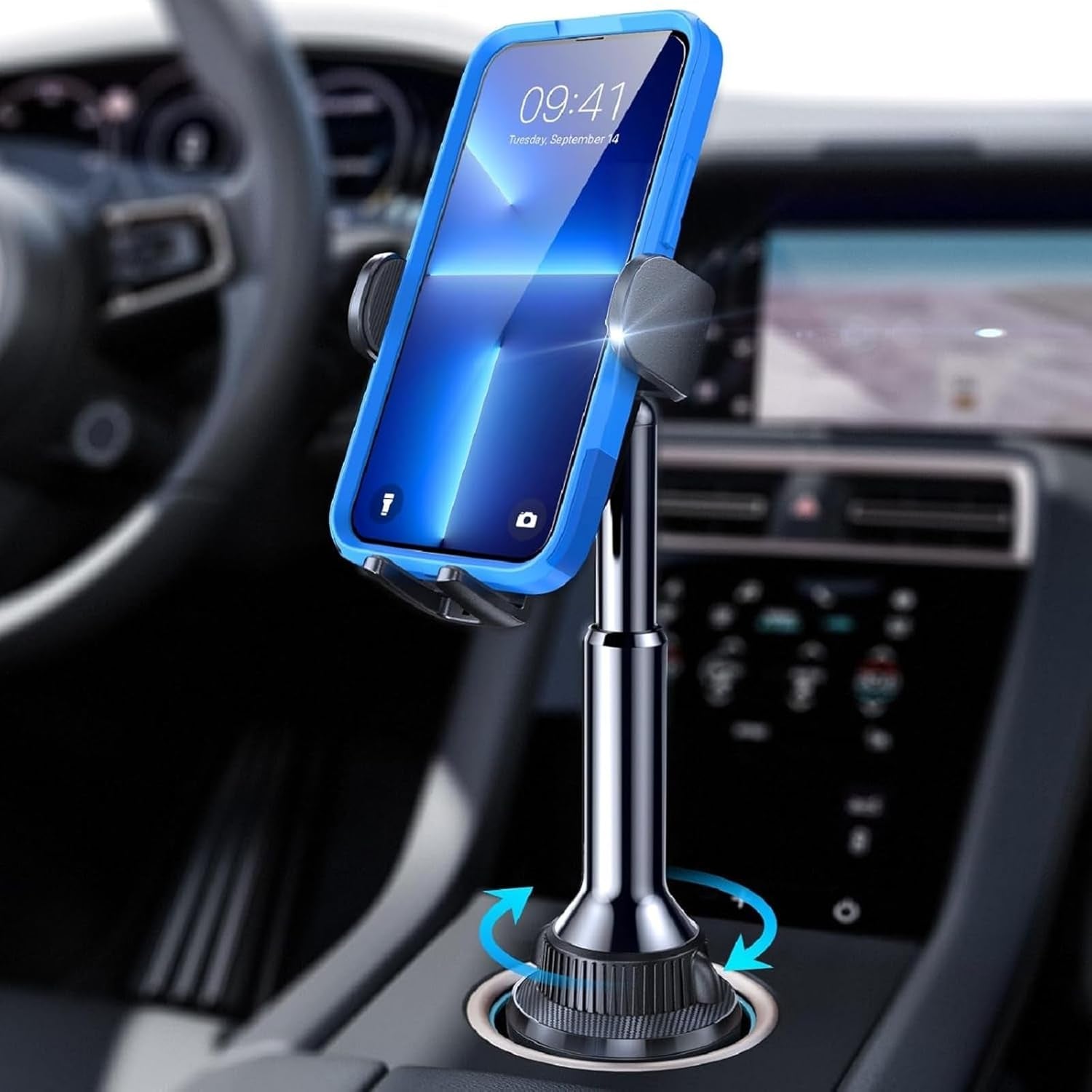 Cup Holder Phone Holder [No Shaking] Phone Holder for Car, 360° Adjustable Iphone Holder Car Accessories for Women Truck Jeep Golf for Iphone 17 Pro Max 16 15 14 13 Samsung S25 All 4-7'' Phone