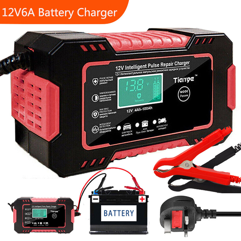 2025 Heavy Duty Car Battery Charger LCD 12V Trickle / Fast Vehicle HGV Lorry UK