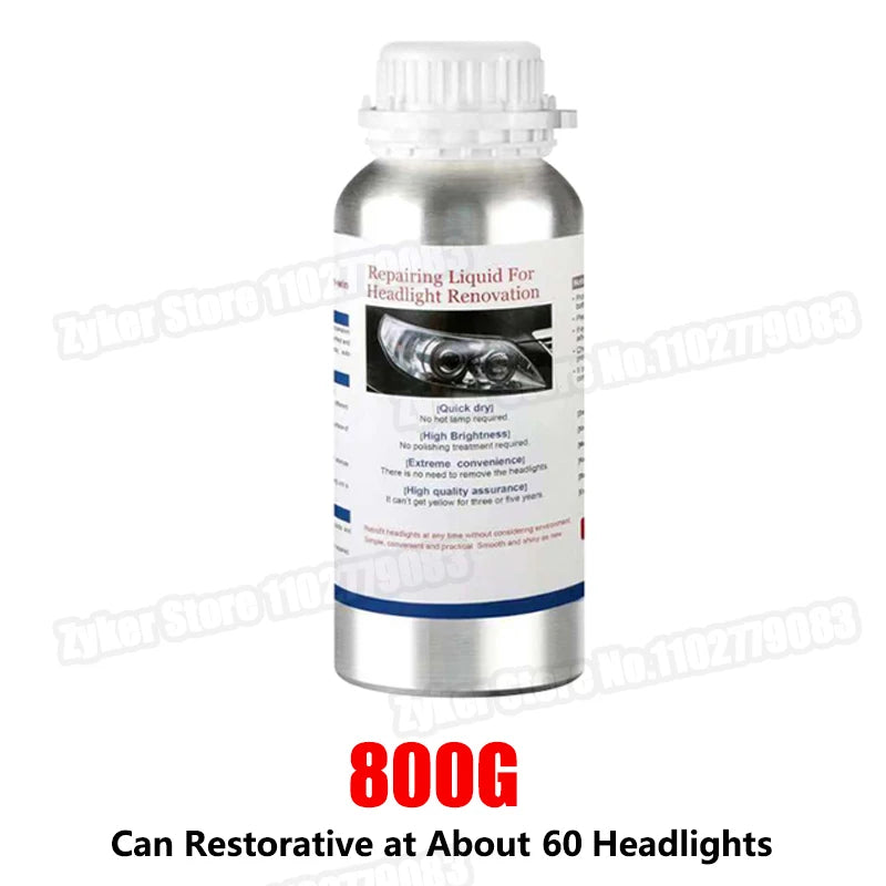100/ 200/ 800Ml Car Headlight Restoration Liquid Car Headlight Polishing Evaporator Liquid Chemicals Headlight Headlights Liquid