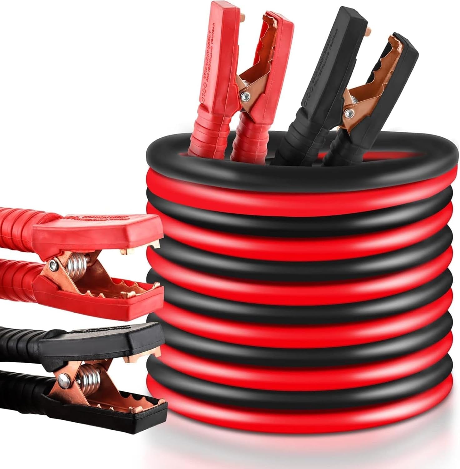 6M 12MM Booster Cables 1200Amp Heavy Duty Cars Jump Leads Professional Battery Start Cables Colour Coded Clamp anti Tangle Leads Jump Start Leads for Cars Vans