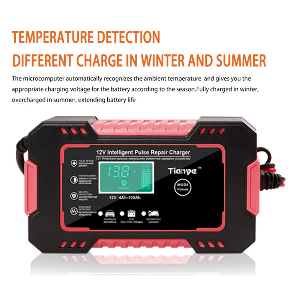 2025 Heavy Duty Car Battery Charger LCD 12V Trickle / Fast Vehicle HGV Lorry UK