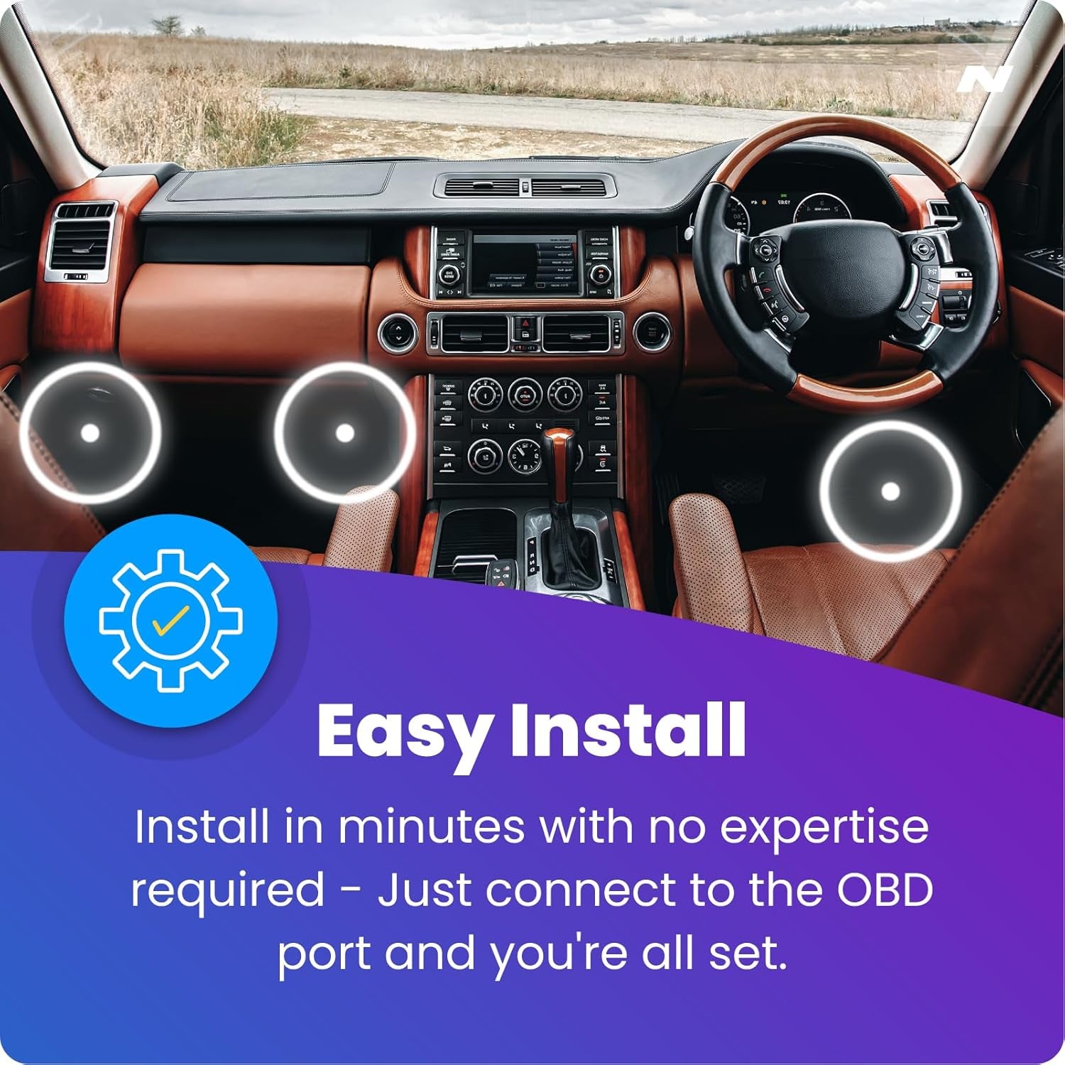 Hardwire Kit OBD - Compatible with 122, 222, 322GW, 422GW, 522GW, 622GW  Dash Cams - 5 Metres Long, 90° Connector, LED Indicator - Easier to Install than Hardwire Kit