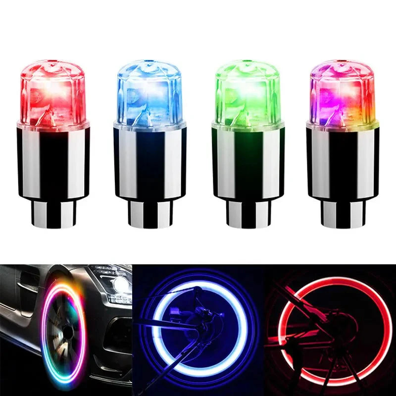 4Pcs Tire Valve Cap Lights Durable Tire Lights For Car