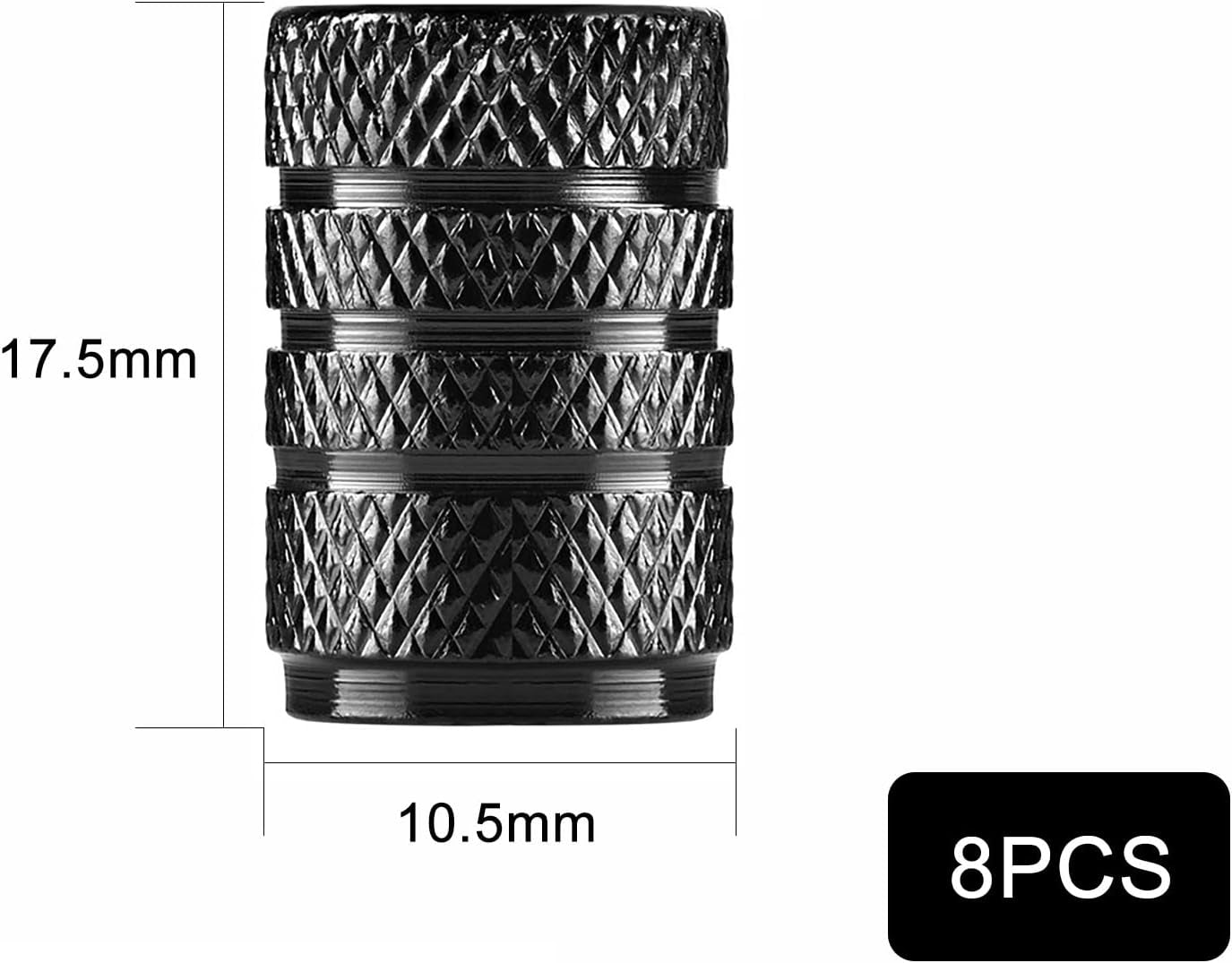 8 Pcs Tyre Valve Caps, Black Stem Dust Caps,Car Tire Valve Stem Caps,Universal Aluminum Tire Valve Cap Valve Covers Replacement for Cars,Bike, Motorcycles, Black