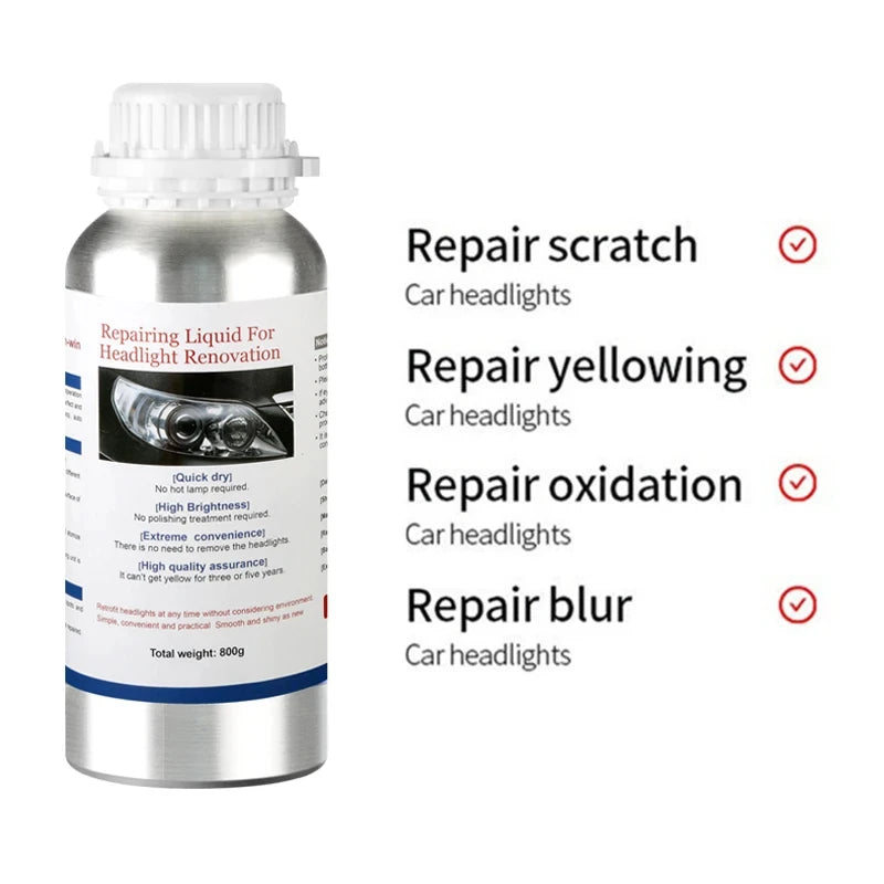 100/ 200/ 800Ml Car Headlight Restoration Liquid Car Headlight Polishing Evaporator Liquid Chemicals Headlight Headlights Liquid