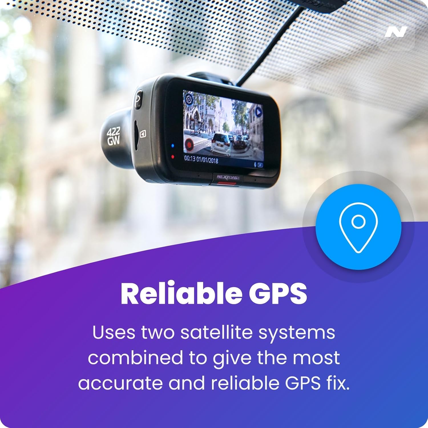 422GW Dash Cam Front with Hardwire Kit, 64GB SD Card & Case - 1440P 2K Car Camera, Wifi, GPS, SOS, Night Vision, Parking Mode, Voice Control, 2.5" IPS Touch Screen