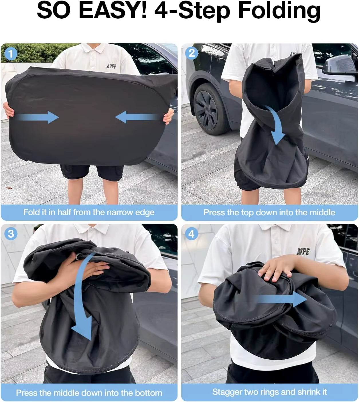 2026 for Tesla Model Y Juniper Model 3 Highland Windshield Sunshade Sun Blockage Foldable Heat Insulation Sunshade Storage Bag