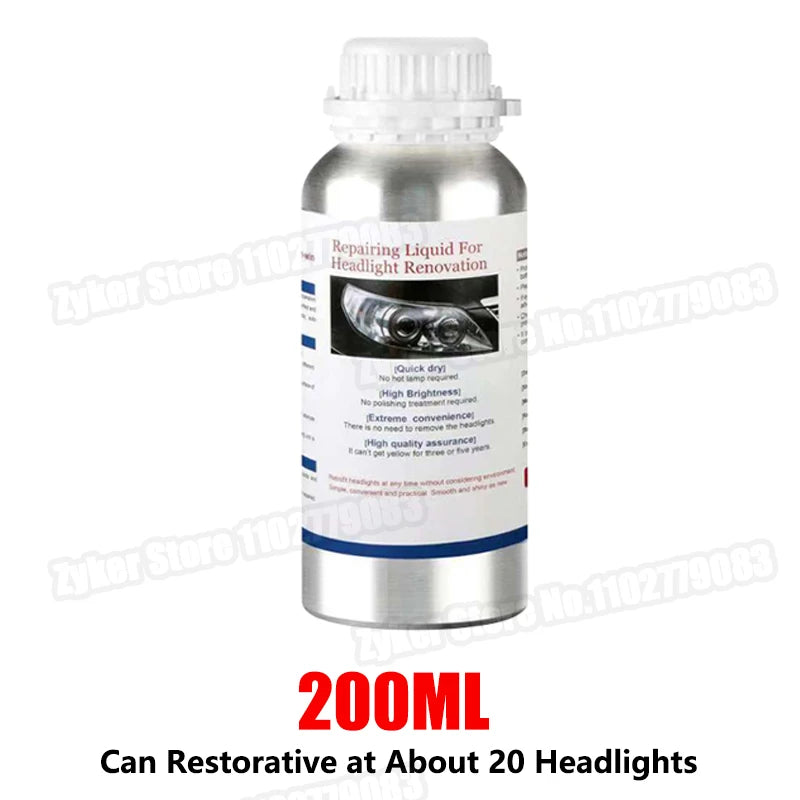 100/ 200/ 800Ml Car Headlight Restoration Liquid Car Headlight Polishing Evaporator Liquid Chemicals Headlight Headlights Liquid