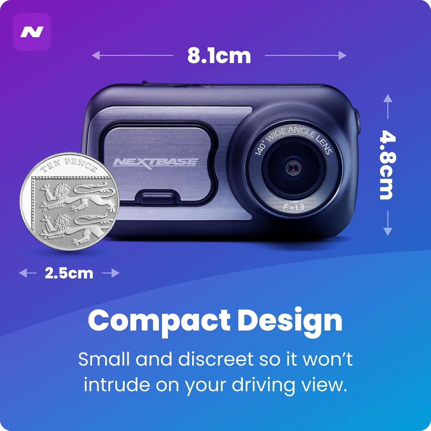 422GW Dash Cam Front with Hardwire Kit, 64GB SD Card & Case - 1440P 2K Car Camera, Wifi, GPS, SOS, Night Vision, Parking Mode, Voice Control, 2.5" IPS Touch Screen