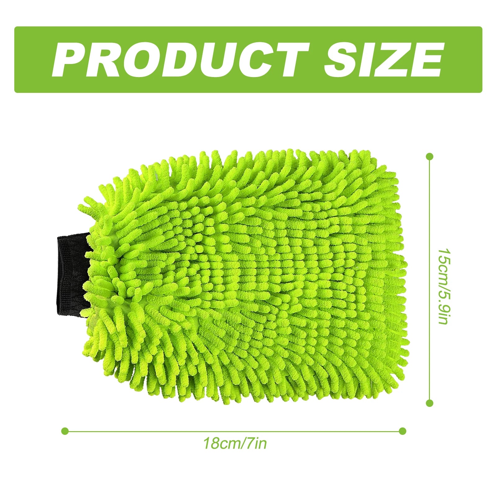 Car Wash Mitt, Microfiber Towels For Cars and Absorbent for Car,Truck, SUV, Motorcycle, Green (2 Pack)