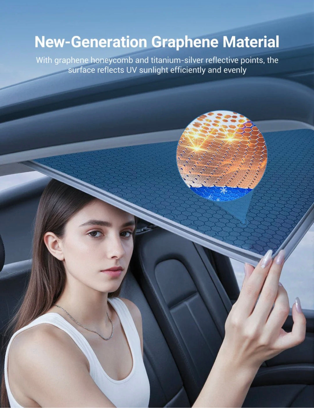 Tesla Model 3 / Model Y Front Windshield Sunshade – Custom Fit UV & Heat Protection Reflective Car Sun Shield