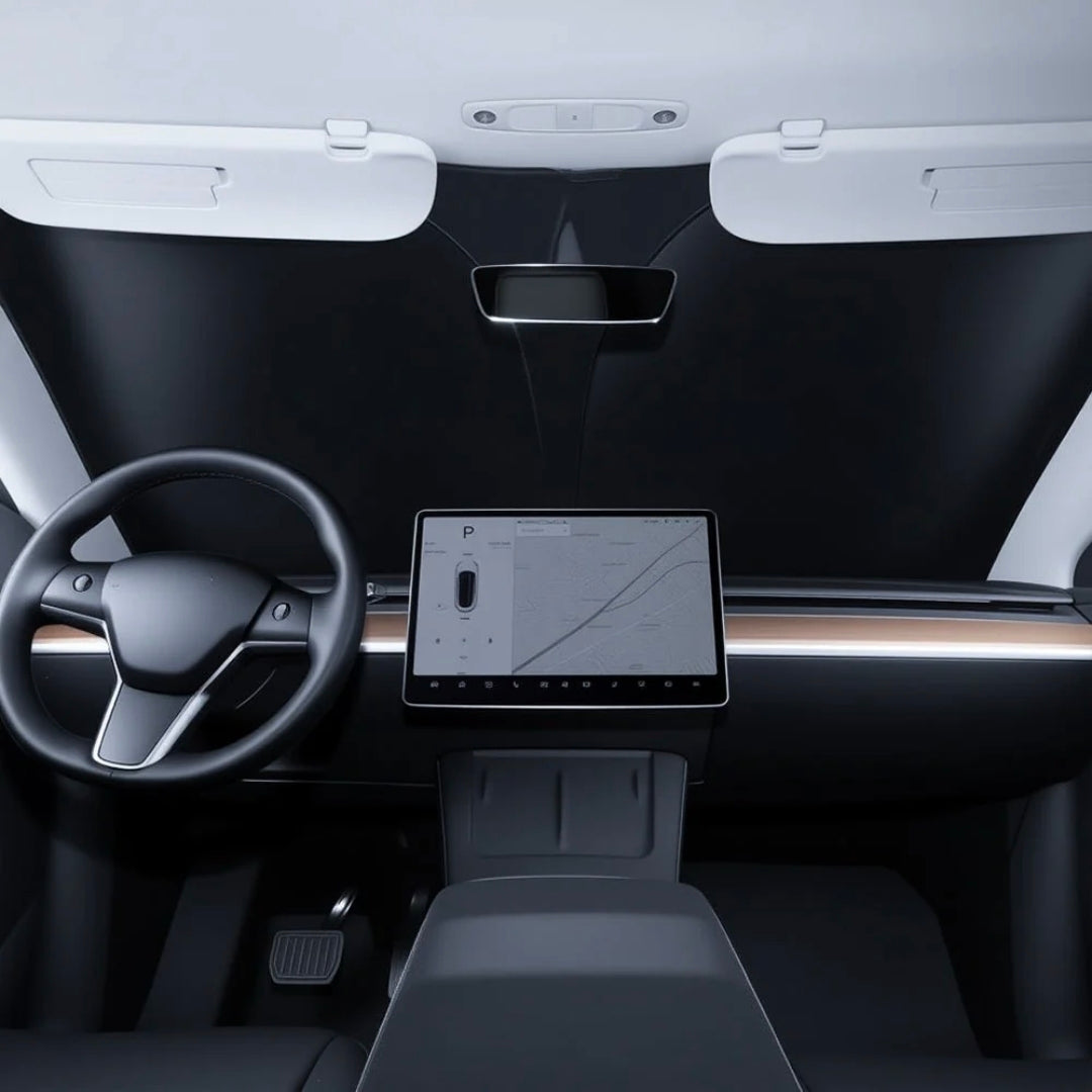 Tesla Model 3 / Model Y Front Windshield Sunshade – Custom Fit UV & Heat Protection Reflective Car Sun Shield