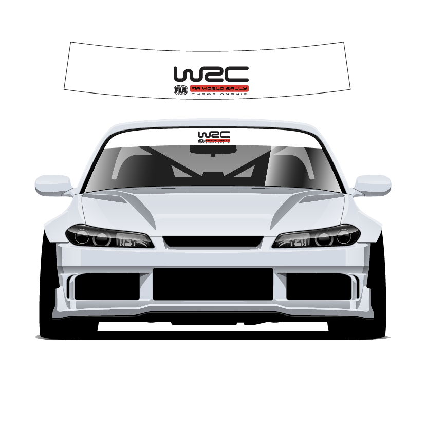 WRC Custom Vinyl Sunstrip – Universal Fit 140cm 150cm 160cm