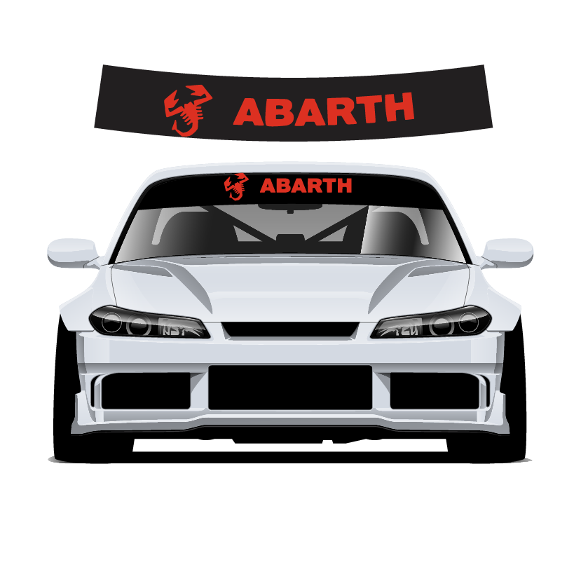 Abarth Custom Vinyl Sunstrip – Universal Fit 140cm 150cm 160cm