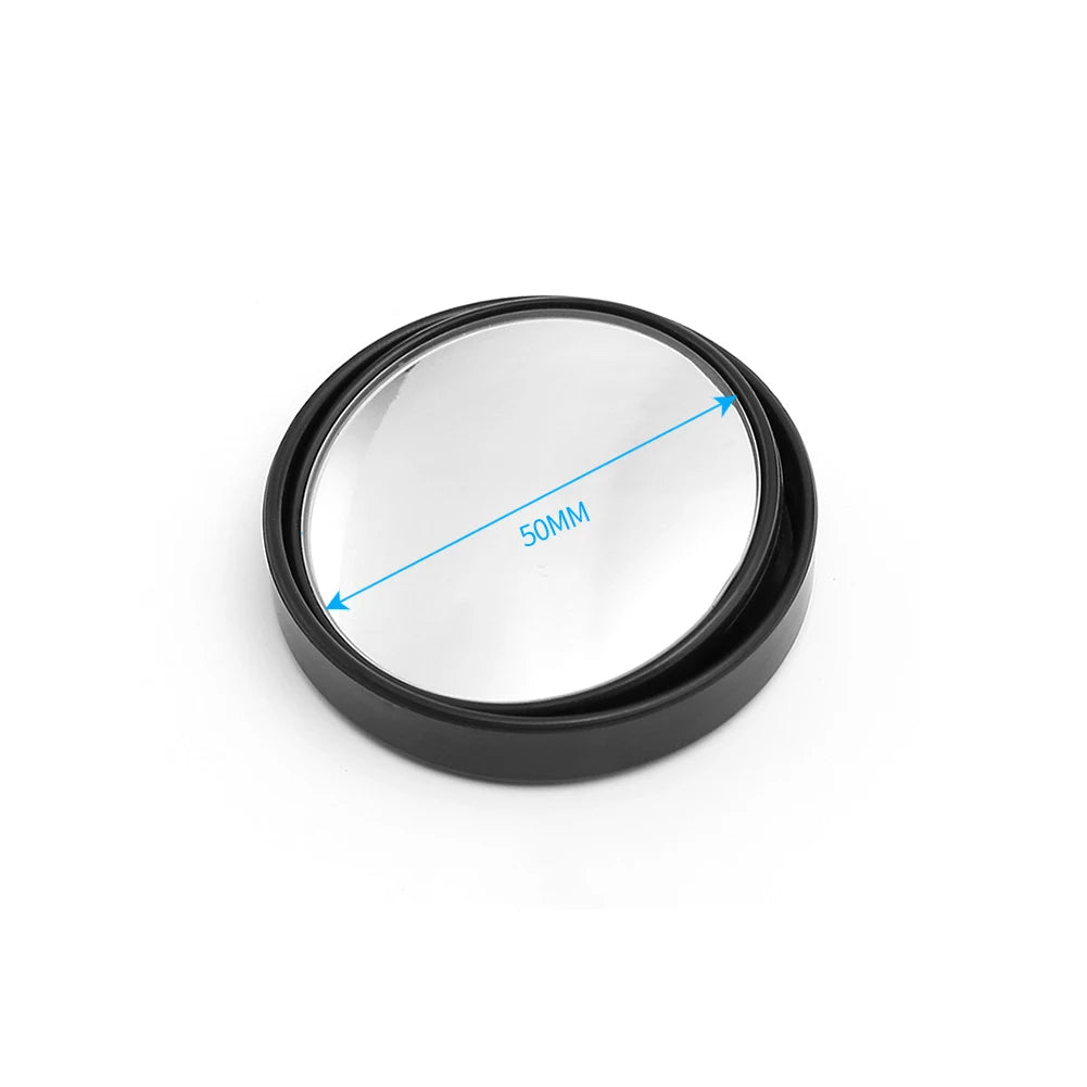 2 Pcs Car Round Frame Convex Blind Spot Mirror Wide-angle 360 Degree Adjustable Clear Rearview Auxiliary Mirror Driving Safety