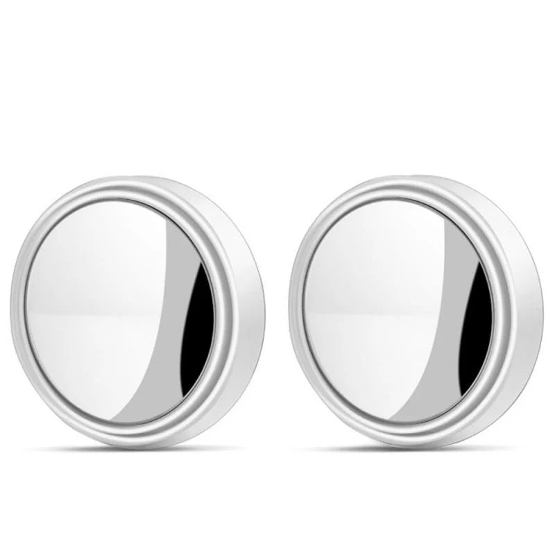 2 Pcs Car Round Frame Convex Blind Spot Mirror Wide-angle 360 Degree Adjustable Clear Rearview Auxiliary Mirror Driving Safety
