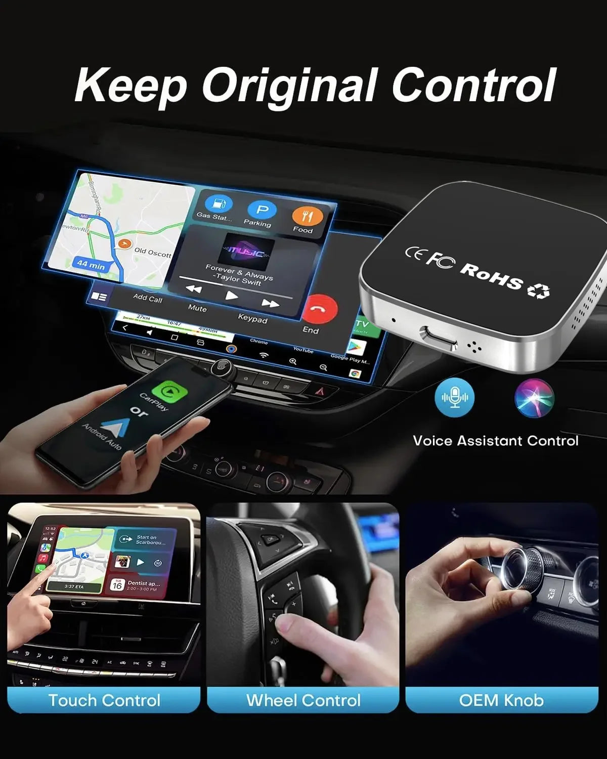 CarPlay Android  AI Box  Supports Wireless CarPlay Android Auto Adapters and 5G WiFi
