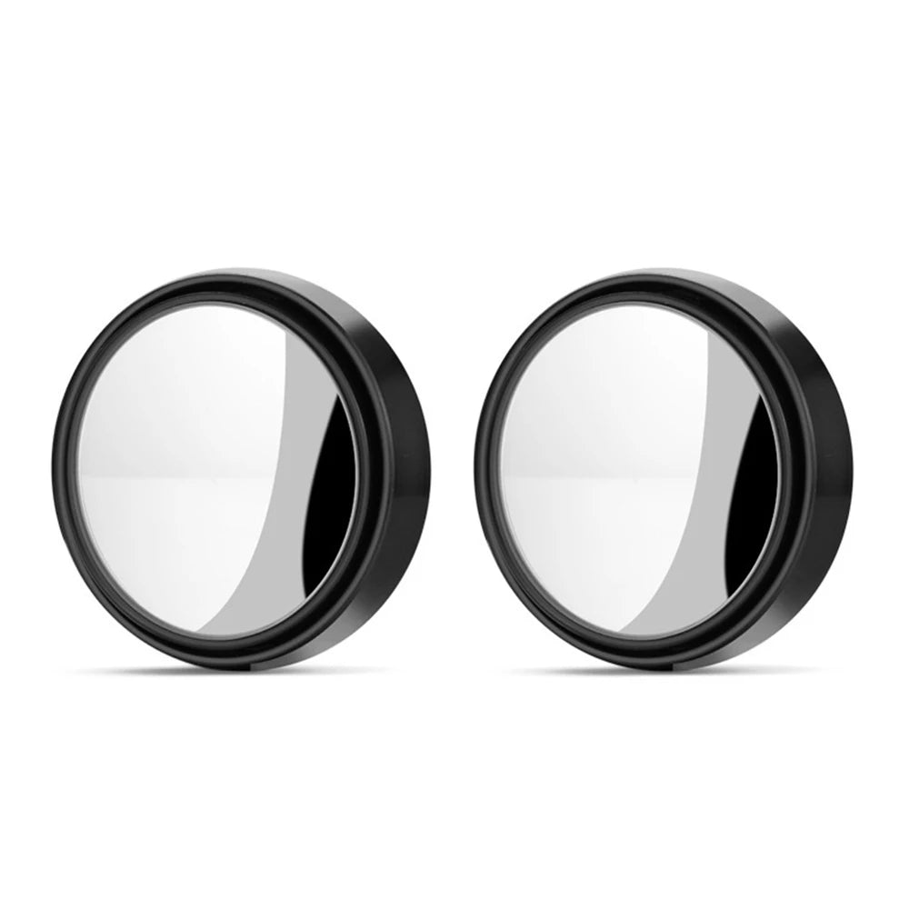 2 Pcs Car Round Frame Convex Blind Spot Mirror Wide-angle 360 Degree Adjustable Clear Rearview Auxiliary Mirror Driving Safety