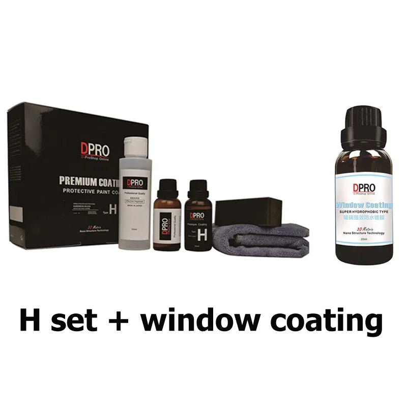 Dpro 9H Ceramic Car Coating Liquid Glass Waterproof Nano Ceramics Paint Care Anti-scratch Hydrophobic Car Detailing Polish Kit