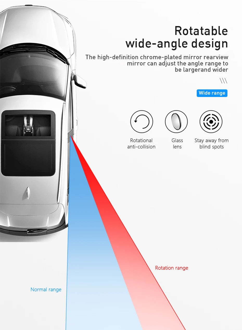 SEAMETAL Universal Car Rear View Mirror Wide-angle Auto Second Row Seats Rearview Mirror Blind Spot Mirrors for Car Accessories