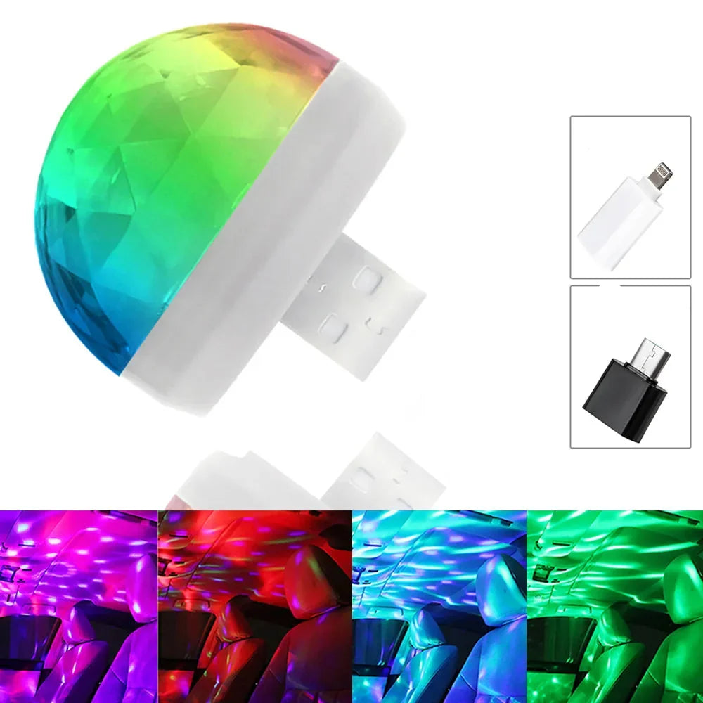 Mini Colorful Music Sound Car LED USB
