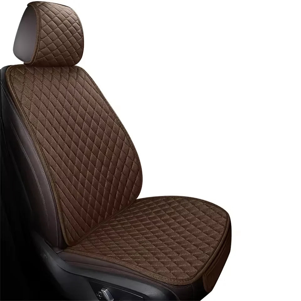 Universal Flax Car Seat Cover Front Rear Cushion Comfortable Breathable Protector Mat.