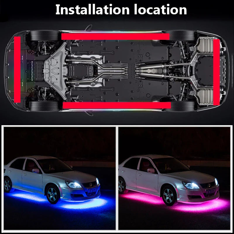 Car Charssis Flexible LED Strip Light LED Underbody Remote