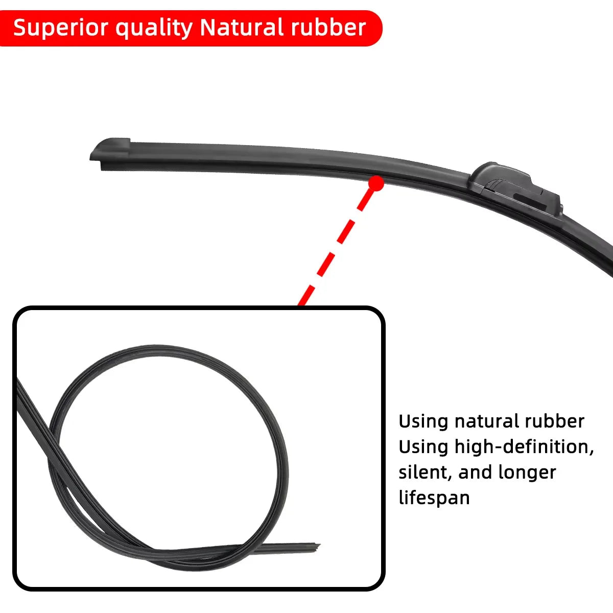 Car Windshield Wiper Blade J/U-Shaped Universal Windshield Wiper Natural Rubber Accessories 14"15"16"17"18"19"20"21"22"24"26"
