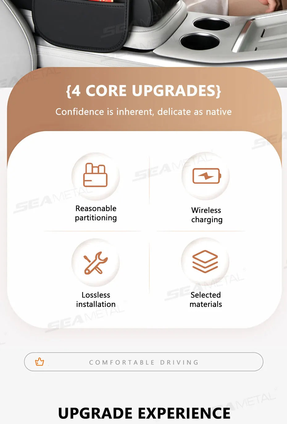 BLALION Car Arm Rest Cushion Thicken High-Density Sponge Center Console Armrest Box Cover Auto Elbow Support Wireless Charging