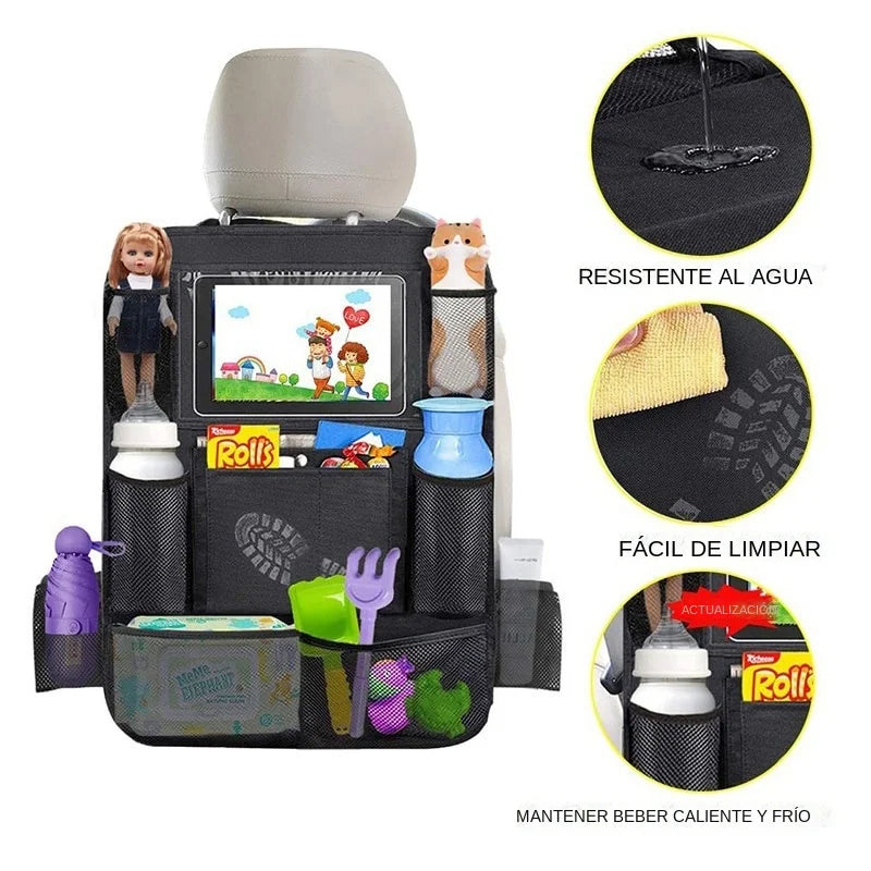 Car Backseat Organizer with Tablet Holder Seat Protector & Storage Pockets