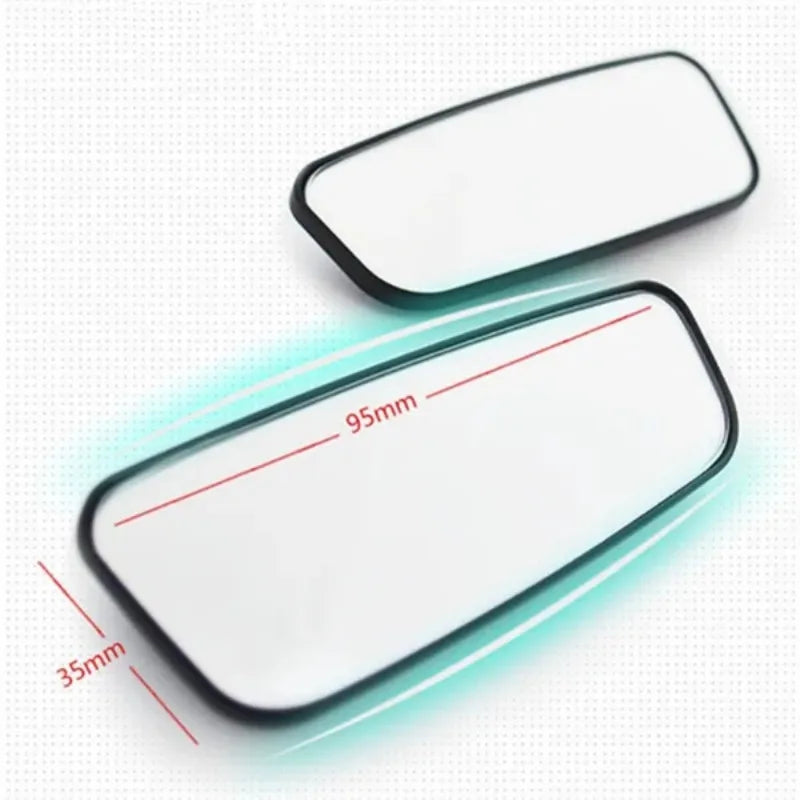 2Pcs/Set Car Rearview Mirror Car Reversing Auxiliary Mirror Rectangular Curved Blind Spot Mirror