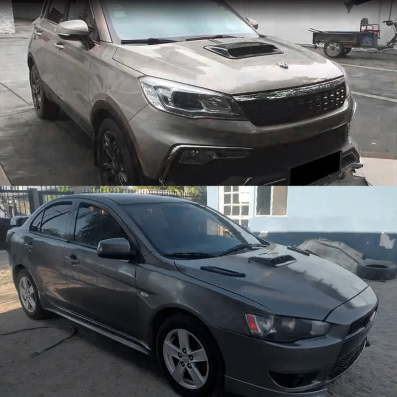 40cm Universal Car Air Flow Decorative Intake Hood Scoop Bonnet Vent Sticker Cover Hood Geared to fit any FLAT Hood Vehicle