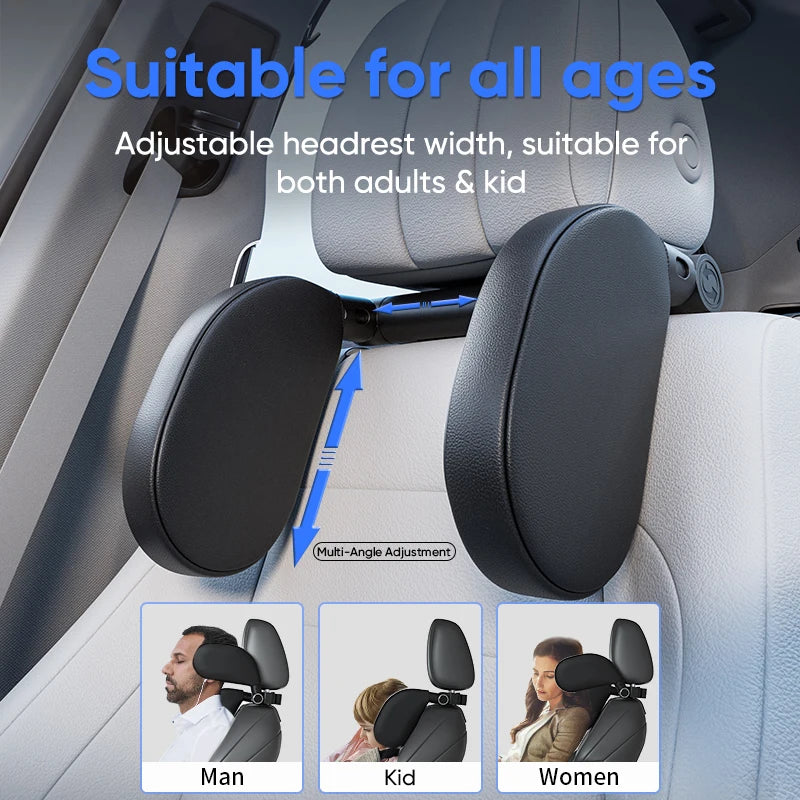 EliteRide TravelComfort Headrest – 360° Adjustable Neck Support Pillow