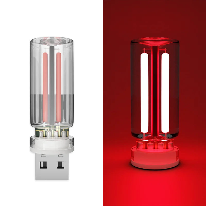 Car Atmosphere Light USB Night Light Touch Dimming LED Incandescent Filament Lamp Bulb Emergency Lighting Plug Play Ambient Lamp