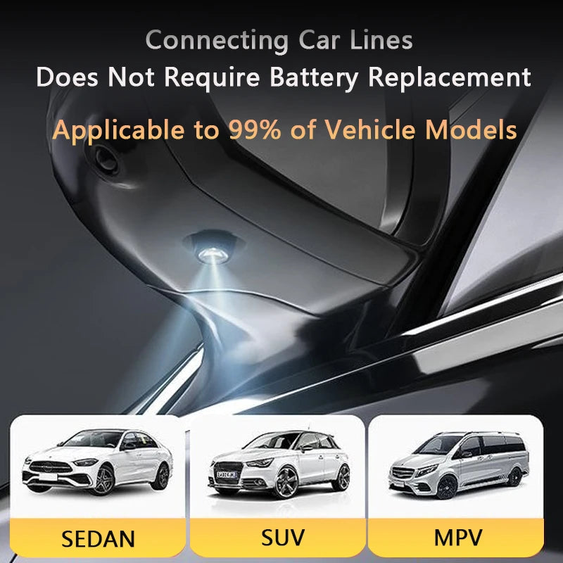 Car LED Puddle Door Lights – Universal Angel Wings Projection Lights for Side Mirrors