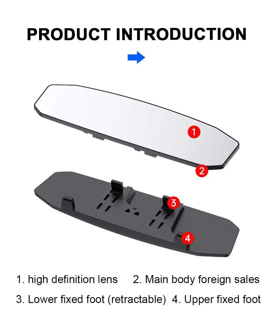 SEAMETAL Car Baby Mirrors Interior Mirror Wide Angle Panoramic Anti Glare Rear View Convex Mirror Reverse Parking Accessories