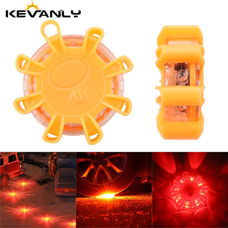 LED Roadside Emergency Flares Kit  Magnetic Safety Warning Lights (8 Pack)