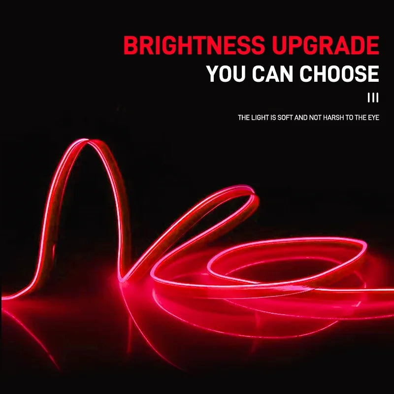 1M/3M/5M Car Interior Led Decorative Lamp EL Wiring Neon Strip For Auto DIY Flexible Ambient Light USB Party Atmosphere Diode
