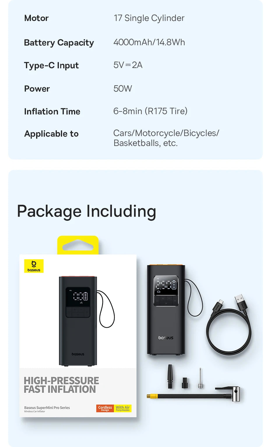 EliteRide SmartAir Wireless - Car Motorcycles & Bicycle Electric Tire Inflator with LCD Digital Display