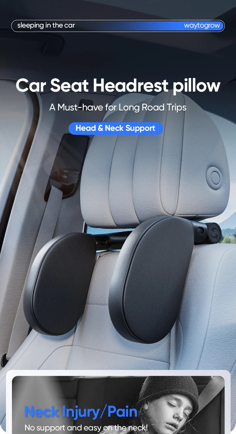 EliteRide TravelComfort Headrest – 360° Adjustable Neck Support Pillow