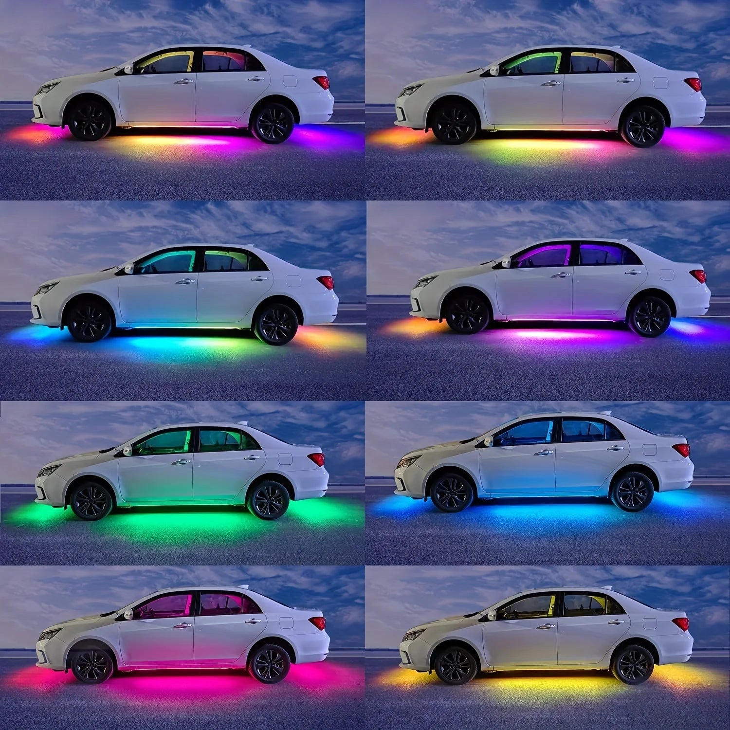 RGB Flexible Car Underglow Light Strip – 12V LED Underbody Ambient Light with App Control Neon Decorative Lamps