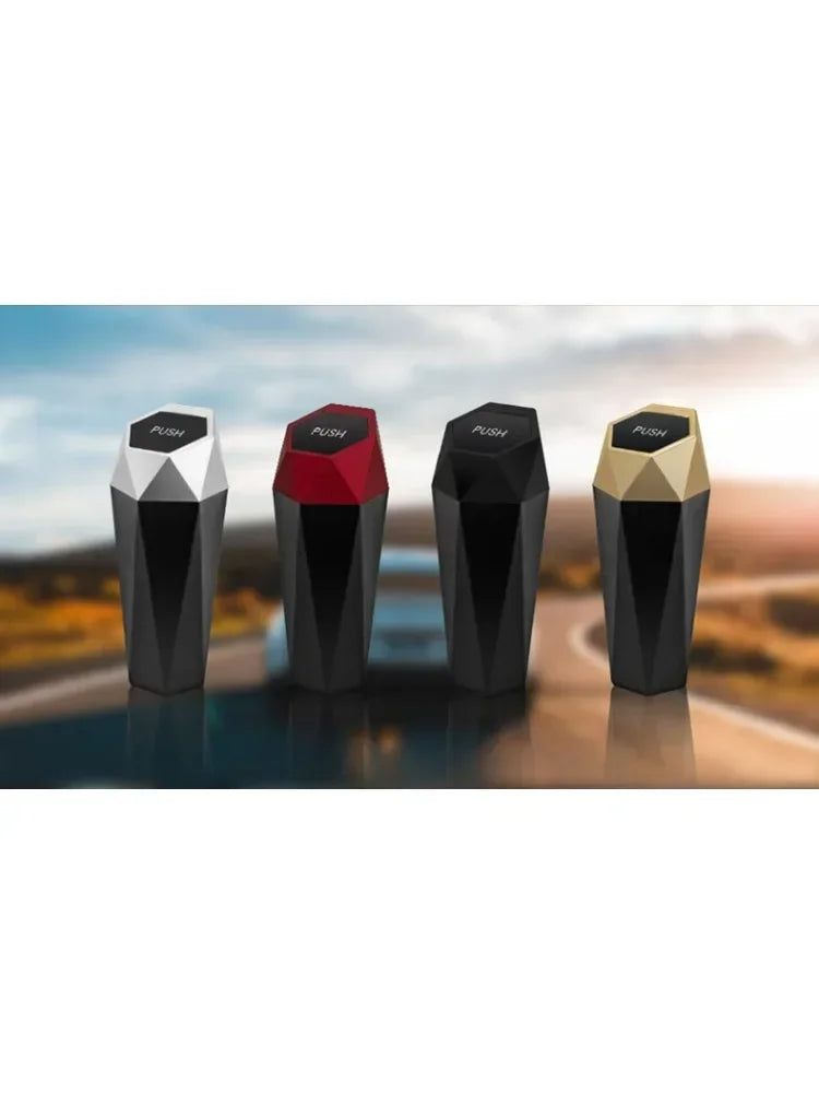 Mini Car Trash Can with Lid  Leak-Proof Portable Auto Garbage Bin