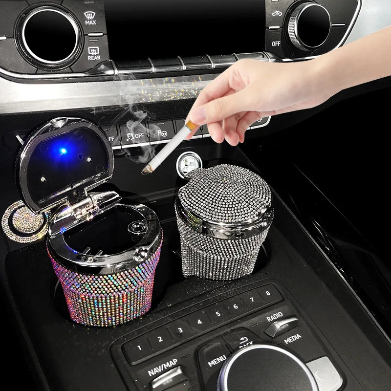 Car luxury Ashtray Portable Bling Cigarette Smokeless