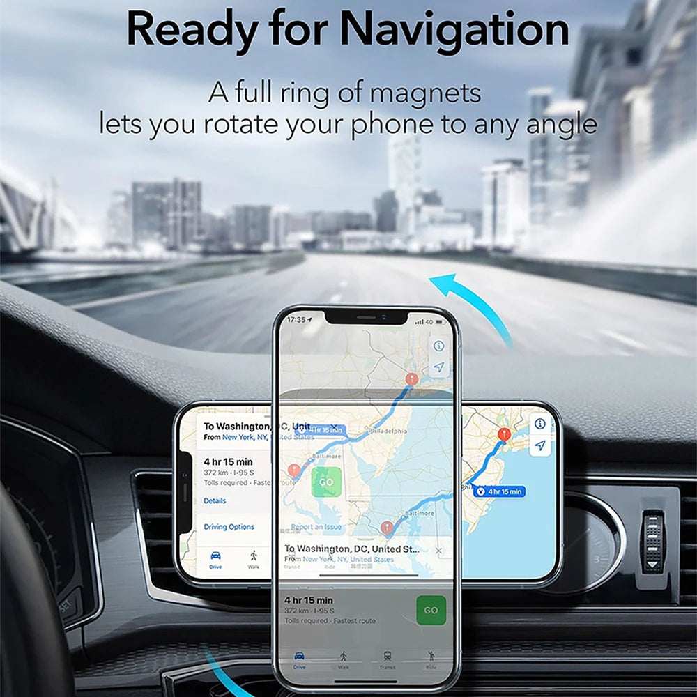 Magnetic Wireless Car Charger Mount  30W Fast Charging Air Vent Phone Holder