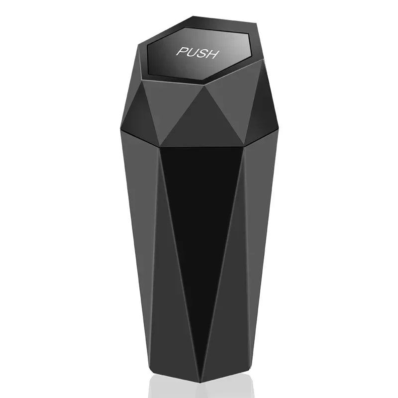 Mini Car Trash Can with Lid  Leak-Proof Portable Auto Garbage Bin