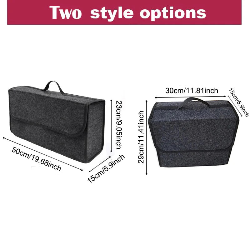 Gray Car Trunk Organizer Anti Slip